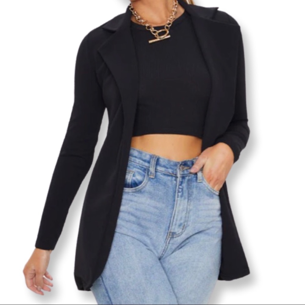 Black Longline Blazer